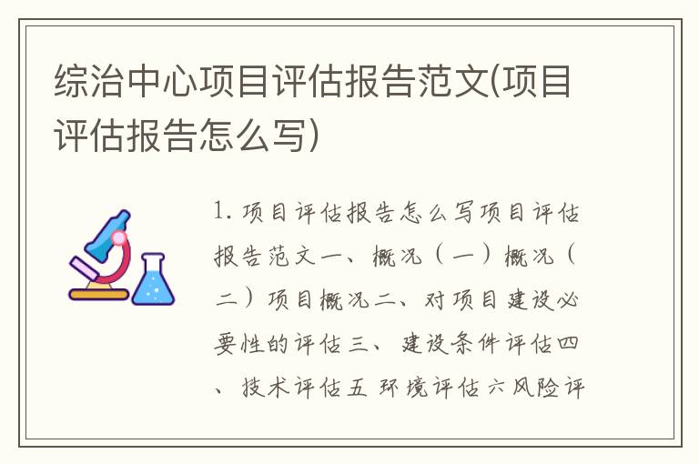 综治中心项目评估报告范文(项目评估报告怎么写)
