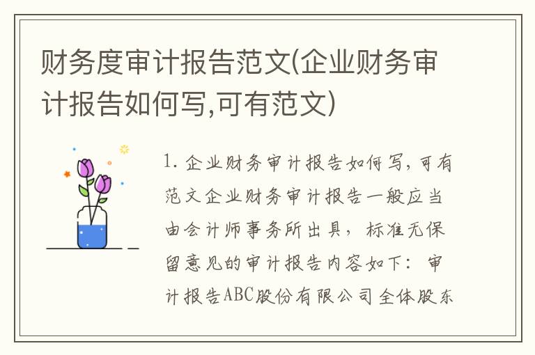 财务度审计报告范文(企业财务审计报告如何写,可有范文)