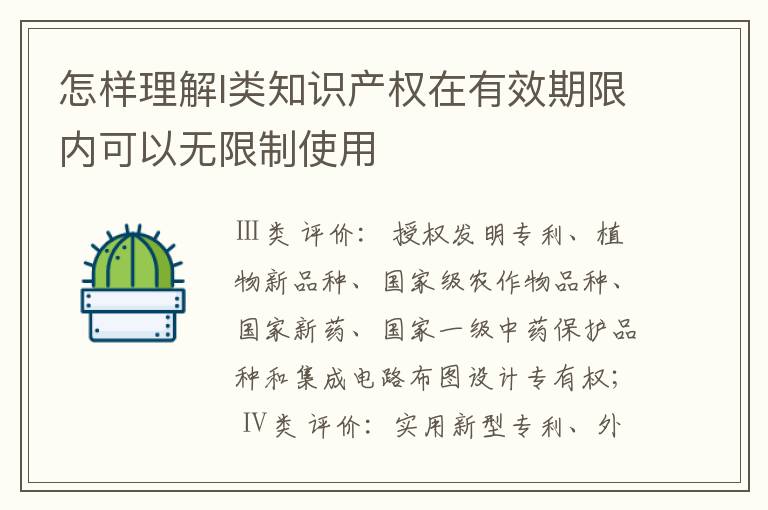 怎样理解I类知识产权在有效期限内可以无限制使用
