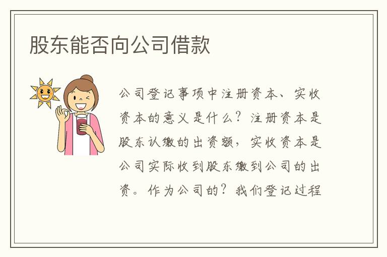股东能否向公司借款