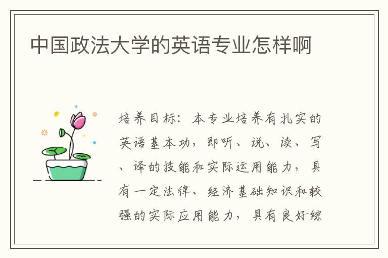 中国政法大学的英语专业怎样啊