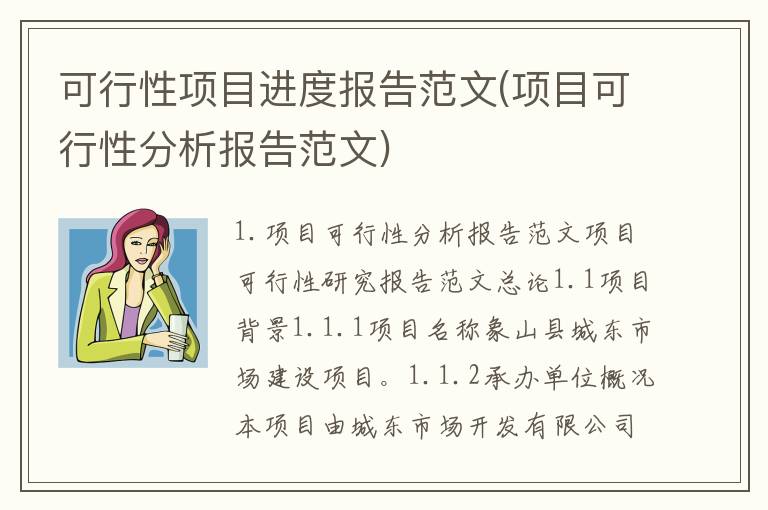 可行性项目进度报告范文(项目可行性分析报告范文)