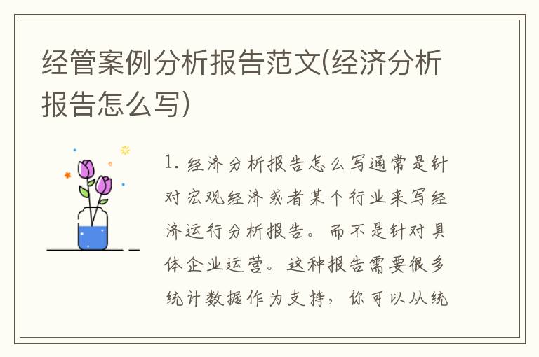 经管案例分析报告范文(经济分析报告怎么写)