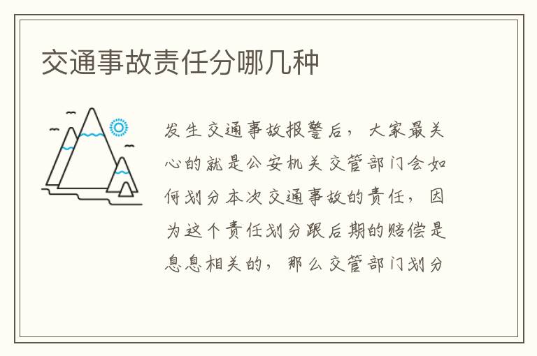 交通事故责任分哪几种
