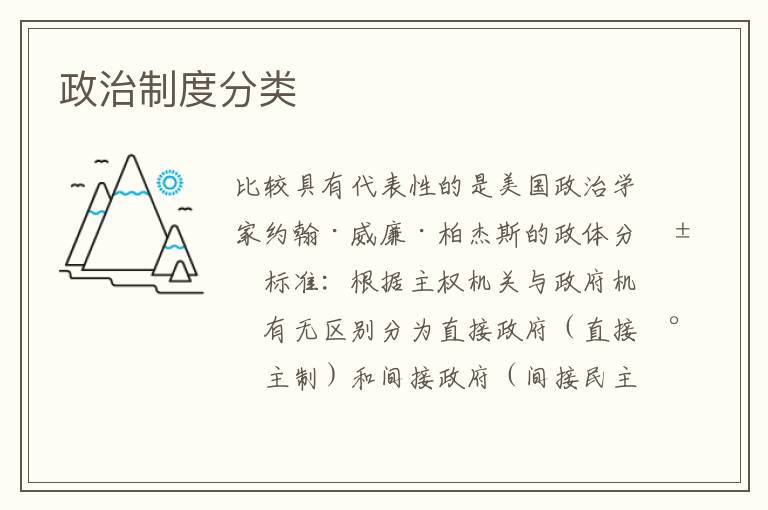 政治制度分类