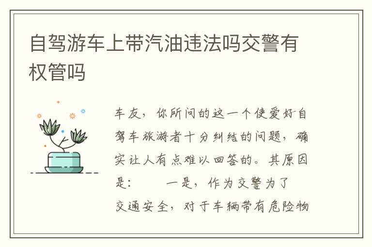 自驾游车上带汽油违法吗交警有权管吗