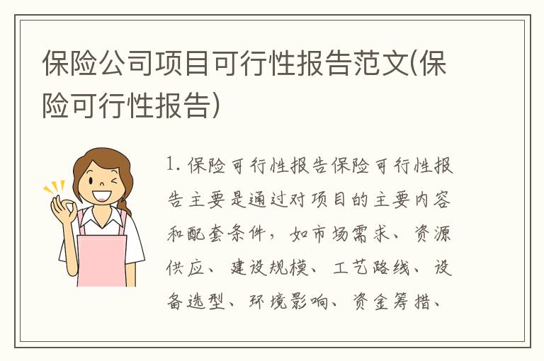 保险公司项目可行性报告范文(保险可行性报告)