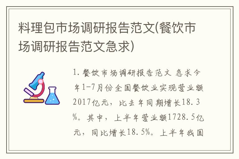 料理包市场调研报告范文(餐饮市场调研报告范文急求)