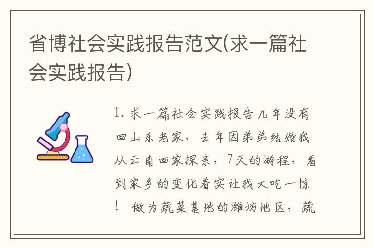 省博社会实践报告范文(求一篇社会实践报告)