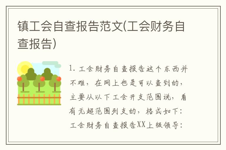 镇工会自查报告范文(工会财务自查报告)