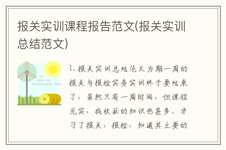 报关实训课程报告范文(报关实训总结范文)