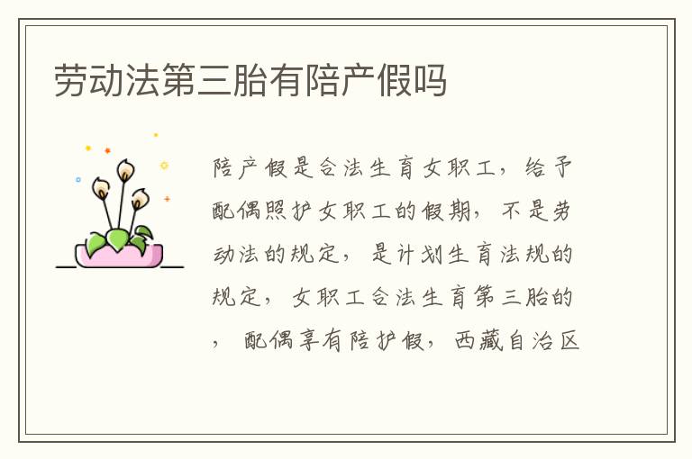 劳动法第三胎有陪产假吗