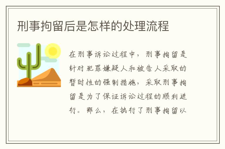 刑事拘留后是怎样的处理流程
