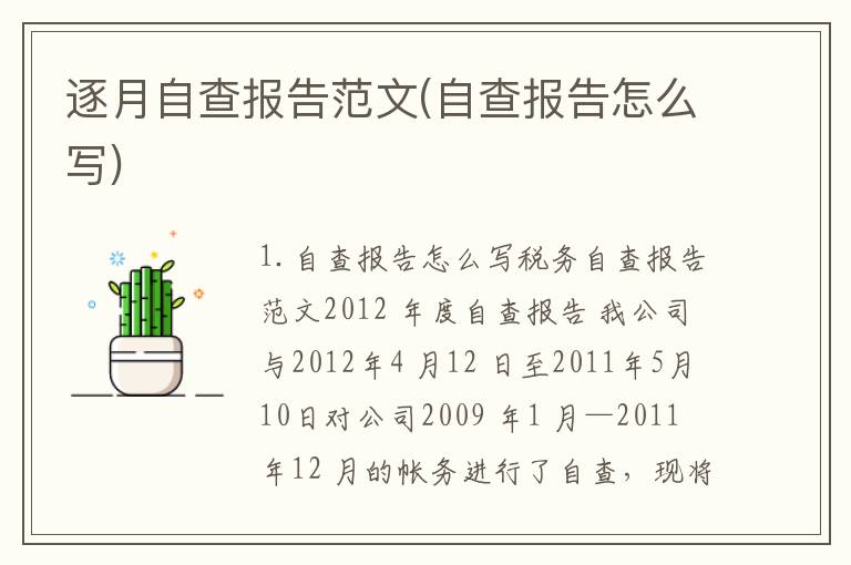 逐月自查报告范文(自查报告怎么写)