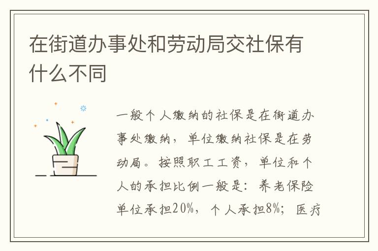 在街道办事处和劳动局交社保有什么不同