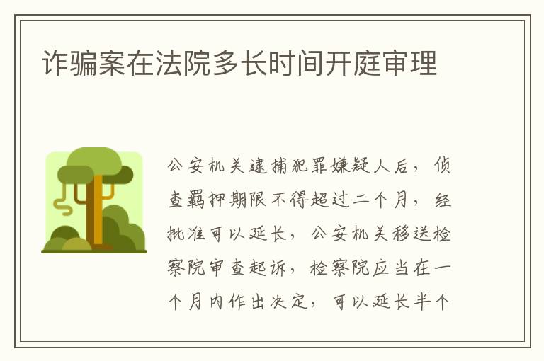 诈骗案在法院多长时间开庭审理