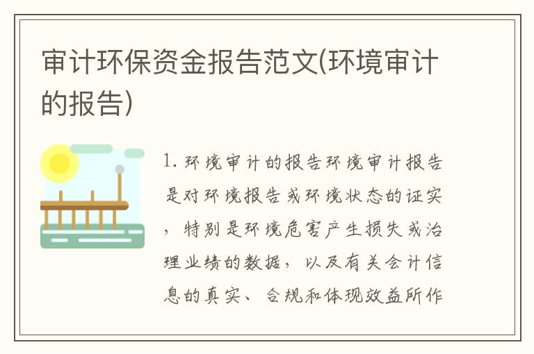 审计环保资金报告范文(环境审计的报告)