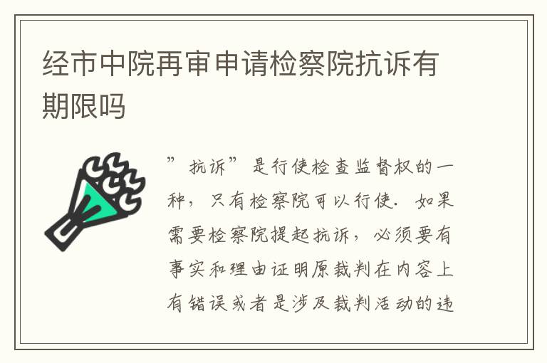 经市中院再审申请检察院抗诉有期限吗