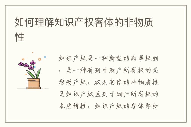 如何理解知识产权客体的非物质性