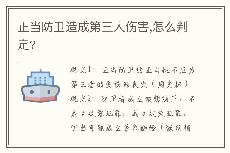 正当防卫造成第三人伤害,怎么判定?