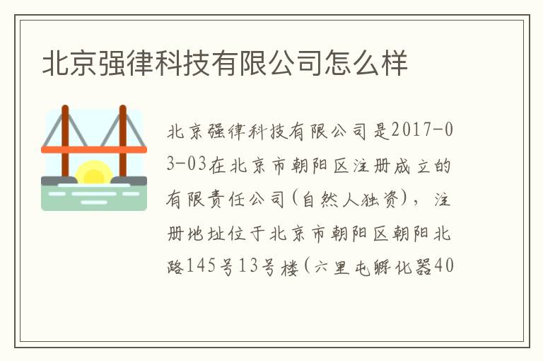 北京强律科技有限公司怎么样
