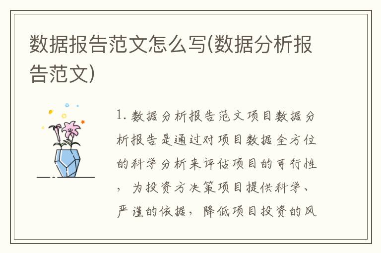数据报告范文怎么写(数据分析报告范文)