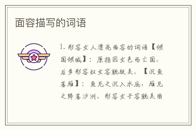 面容描写的词语