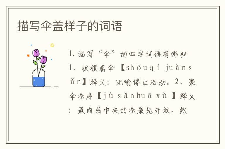 描写伞盖样子的词语