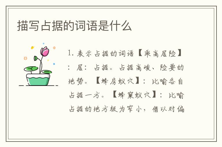 描写占据的词语是什么