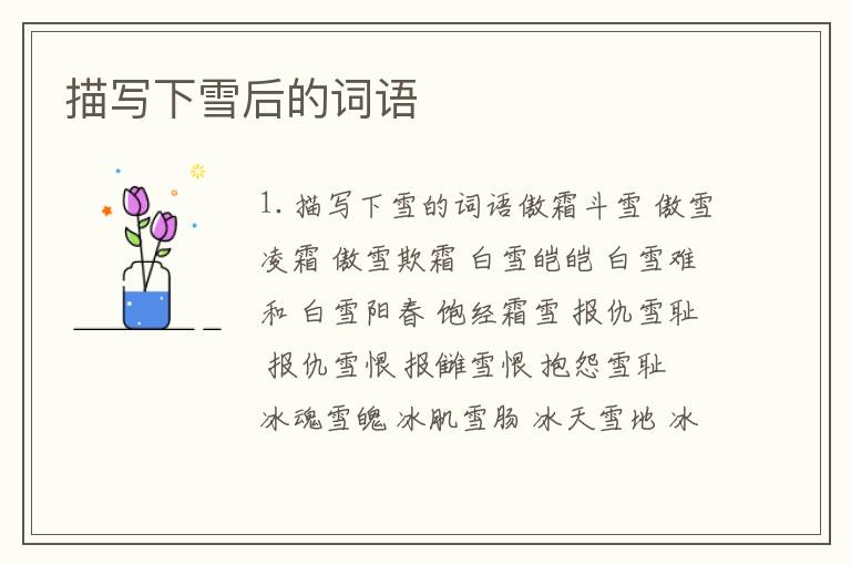 描写下雪后的词语
