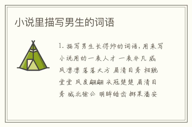小说里描写男生的词语