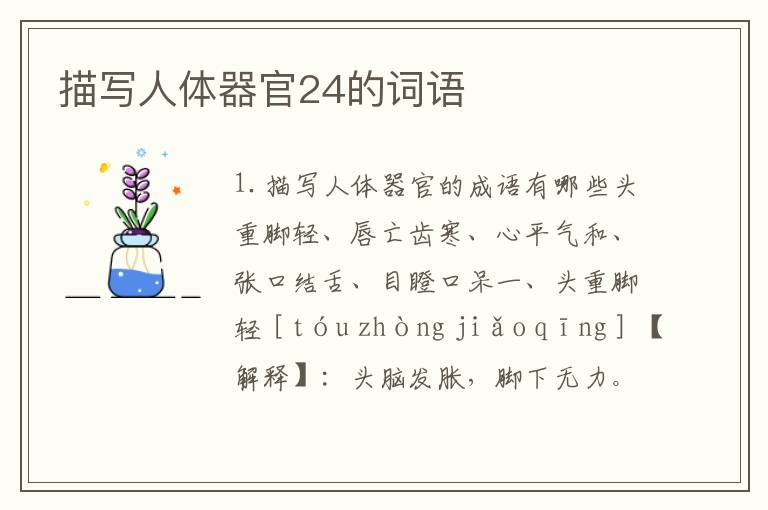 描写人体器官24的词语
