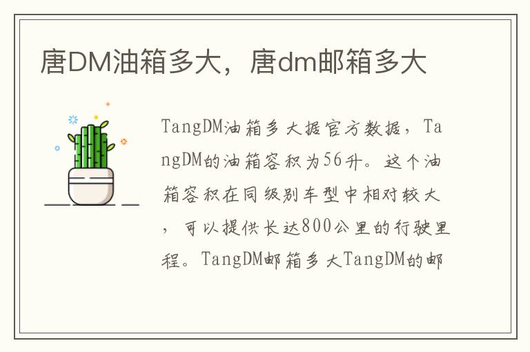 唐DM油箱多大，唐dm邮箱多大