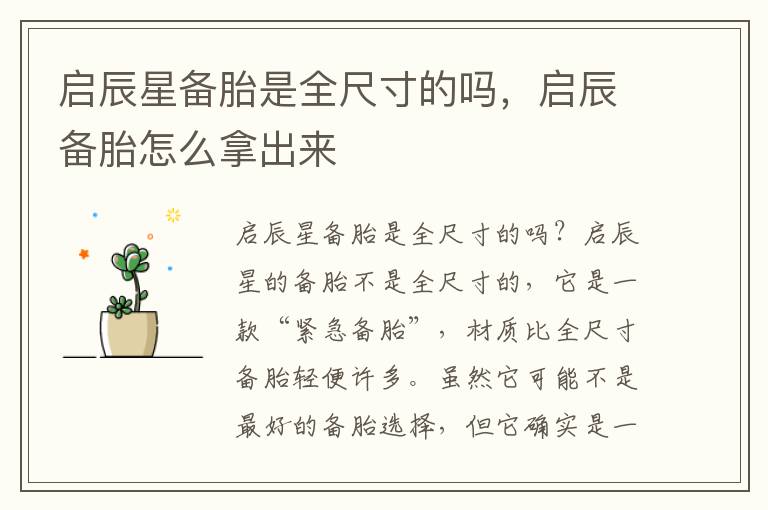 启辰星备胎是全尺寸的吗，启辰备胎怎么拿出来