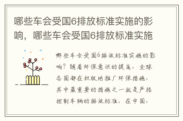 哪些车会受国6排放标准实施的影响，哪些车会受国6排放标准实施的影响大